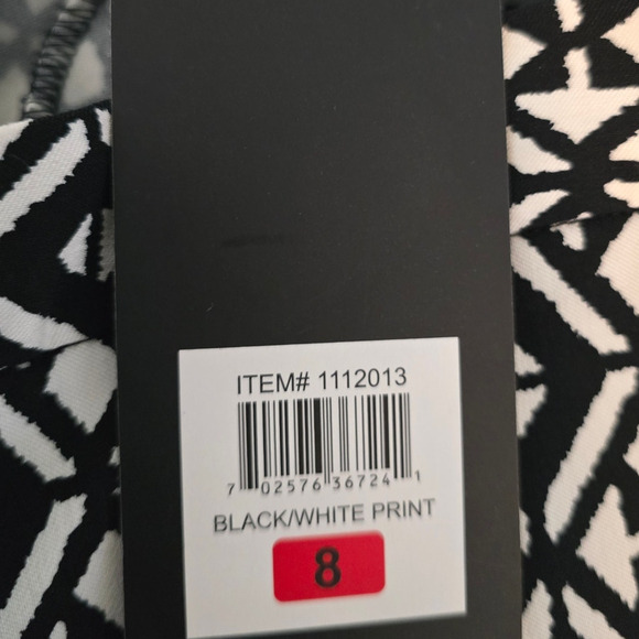 Mario Serrani Italy Black White Comfort Stretch Tummy Control Shorts 8 NWT - Picture 5 of 6